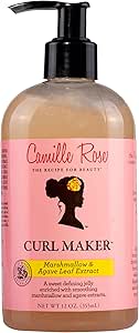 Camille Rose Curl Maker Jelly, crafted to nourish and define curls. Natural, clean formula. For coily, curly, wavy hair