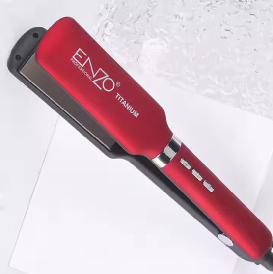 Click to open expanded view ENZO EN-5050 Professional Nano Titanium Hair Straightener -Flat Iron with 4 Bottles of Coconut Oil, Advanced Heat Technology, Adjustable Temperature Settings, and Ergonomic Design