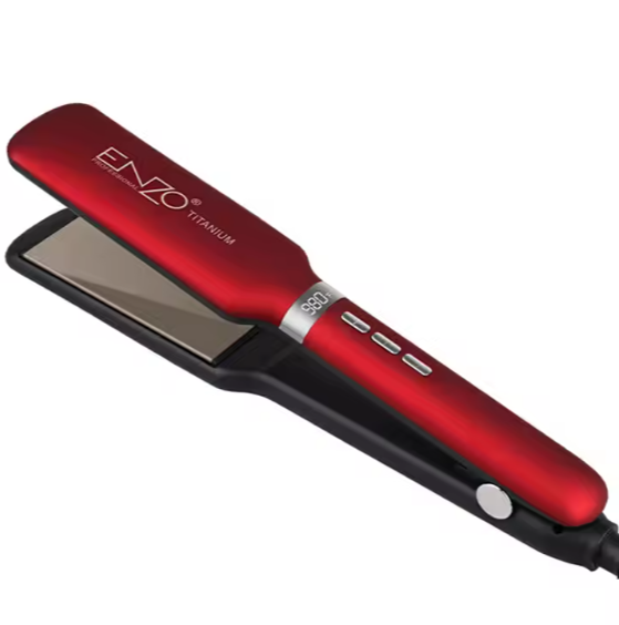 Click to open expanded view ENZO EN-5050 Professional Nano Titanium Hair Straightener -Flat Iron with 4 Bottles of Coconut Oil, Advanced Heat Technology, Adjustable Temperature Settings, and Ergonomic Design