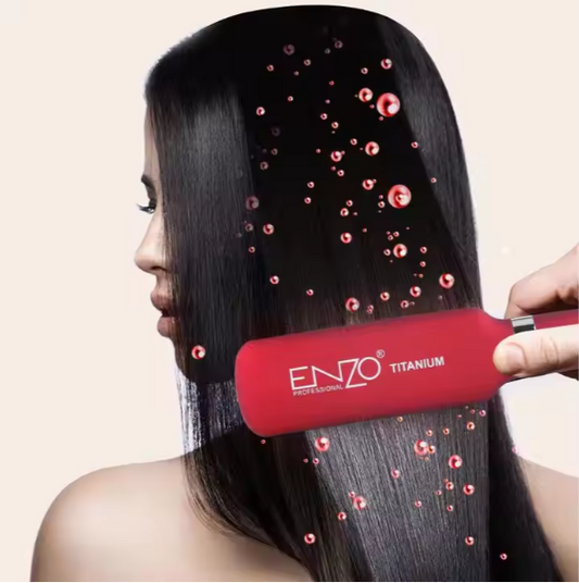 Click to open expanded view ENZO EN-5050 Professional Nano Titanium Hair Straightener -Flat Iron with 4 Bottles of Coconut Oil, Advanced Heat Technology, Adjustable Temperature Settings, and Ergonomic Design