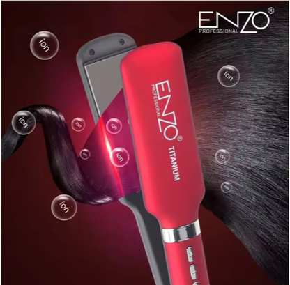 Click to open expanded view ENZO EN-5050 Professional Nano Titanium Hair Straightener -Flat Iron with 4 Bottles of Coconut Oil, Advanced Heat Technology, Adjustable Temperature Settings, and Ergonomic Design