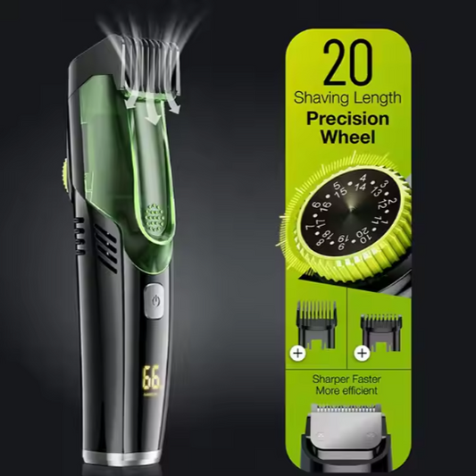 Vacuum Beard Trimmer, Multi Groomer All-in-One With 20 Length and Styles Adjustable, Beard Catcher, Cordless Hair Clippers for Mustache, Sideburns